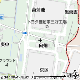 愛知県みよし市打越町（向畑）周辺の地図
