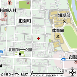 岡山県津山市北園町18周辺の地図