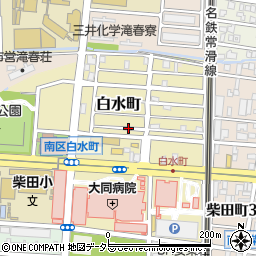 愛知県名古屋市南区白水町周辺の地図