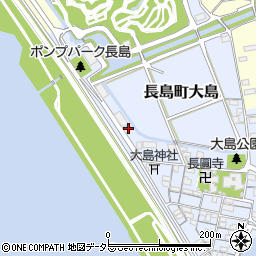 三重県桑名市長島町大島13周辺の地図
