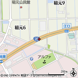 愛知県弥富市稲元町江口二周辺の地図