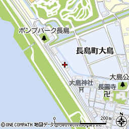 三重県桑名市長島町大島11周辺の地図