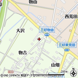 愛知県みよし市福田町（大沢）周辺の地図