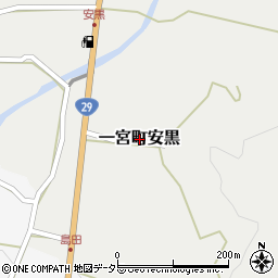 兵庫県宍粟市一宮町安黒周辺の地図