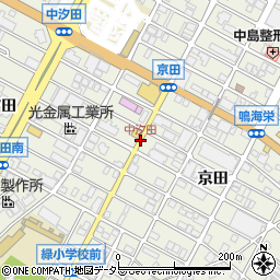中汐田周辺の地図