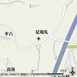 愛知県豊田市古瀬間町足場先周辺の地図