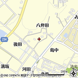 愛知県みよし市明知町八弁田周辺の地図