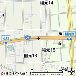 愛知県弥富市稲元町辰巳三角周辺の地図