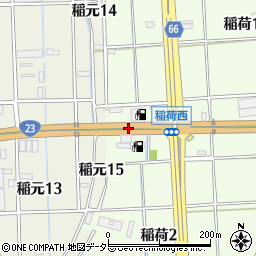 愛知県弥富市稲荷町（豊田三）周辺の地図