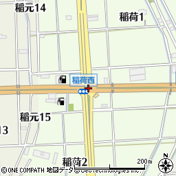 愛知県弥富市稲荷町堅田一周辺の地図