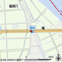 愛知県弥富市稲荷町東堤周辺の地図