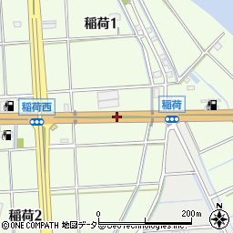 愛知県弥富市稲荷町周辺の地図