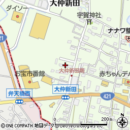 大仲新田宿舎２棟周辺の地図