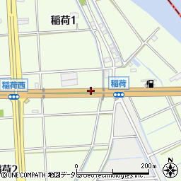 愛知県弥富市稲荷町堅田三周辺の地図