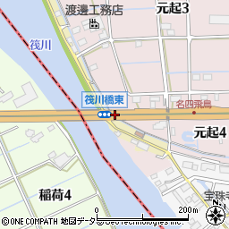 筏川橋東周辺の地図