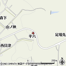 愛知県豊田市古瀬間町平六周辺の地図