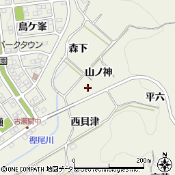 愛知県豊田市古瀬間町山ノ神周辺の地図