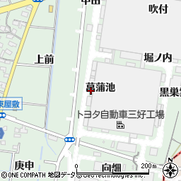愛知県みよし市打越町菖蒲池周辺の地図