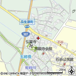 滋賀県東近江市瓜生津町周辺の地図