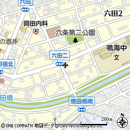 ユニーブル六田周辺の地図