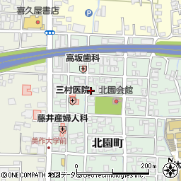 岡山県津山市北園町34-2周辺の地図