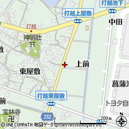 愛知県みよし市打越町上前周辺の地図