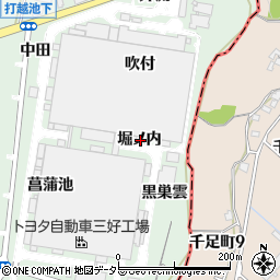 愛知県みよし市打越町堀ノ内周辺の地図