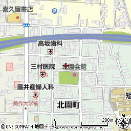岡山県津山市北園町34-11周辺の地図