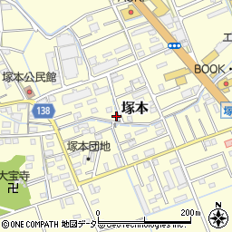 静岡県函南町（田方郡）塚本周辺の地図