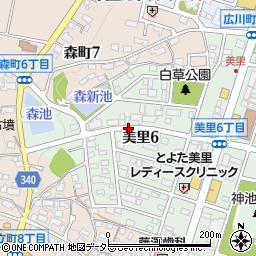 豊田市美里6丁目akippa駐車場周辺の地図