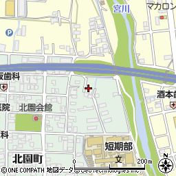 岡山県津山市北園町43周辺の地図