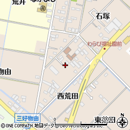 愛知県みよし市三好町西荒田周辺の地図