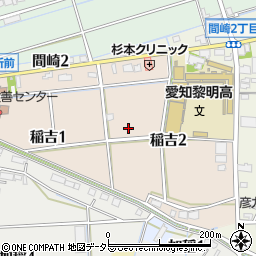 愛知県弥富市稲吉周辺の地図
