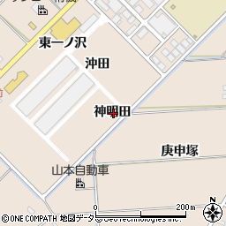 愛知県みよし市三好町神明田周辺の地図