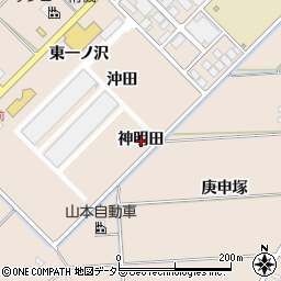 愛知県みよし市三好町（神明田）周辺の地図