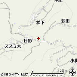 愛知県豊田市上脇町（日影）周辺の地図
