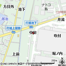 愛知県みよし市打越町中田周辺の地図