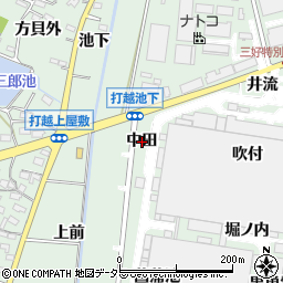 愛知県みよし市打越町（中田）周辺の地図