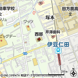 函南町役場　西部保育園周辺の地図