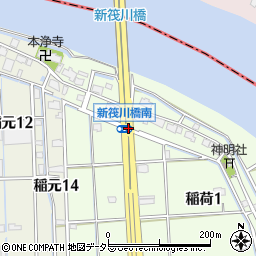 新筏川橋南周辺の地図