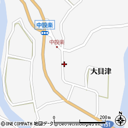 愛知県東栄町（北設楽郡）中設楽（中貝津）周辺の地図