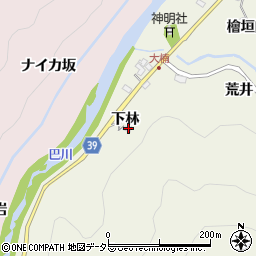愛知県豊田市石楠町下林周辺の地図