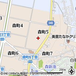 愛知県豊田市森町周辺の地図