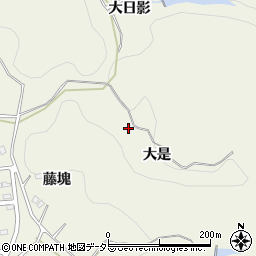 愛知県豊田市古瀬間町大是周辺の地図
