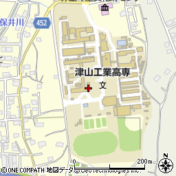 津山工業高等専門学校　学生課カウンセラー室周辺の地図
