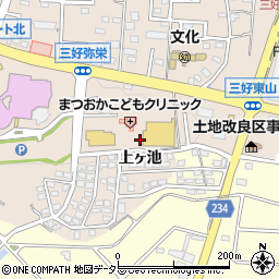 愛知県みよし市三好町上ヶ池周辺の地図