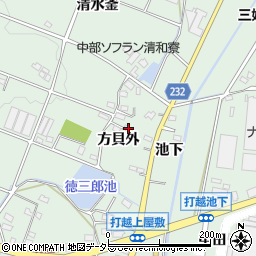 愛知県みよし市打越町（方貝外）周辺の地図