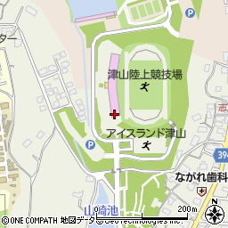 津山陸上競技場　アイススケート場周辺の地図