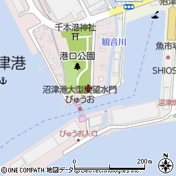 港口公園トイレ周辺の地図