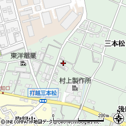 愛知県みよし市打越町（三本松）周辺の地図